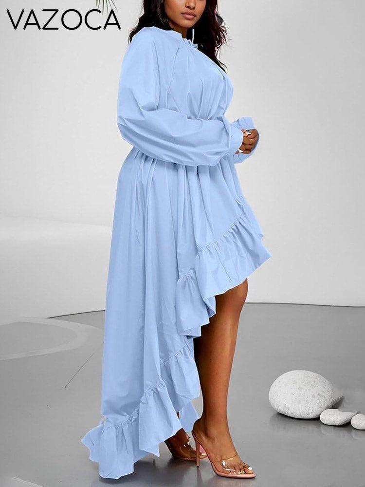 High-Low Ruffle Flowy Dress