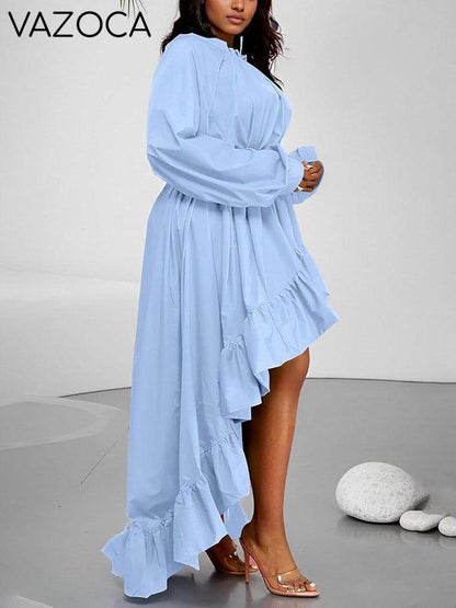High-Low Ruffle Flowy Dress