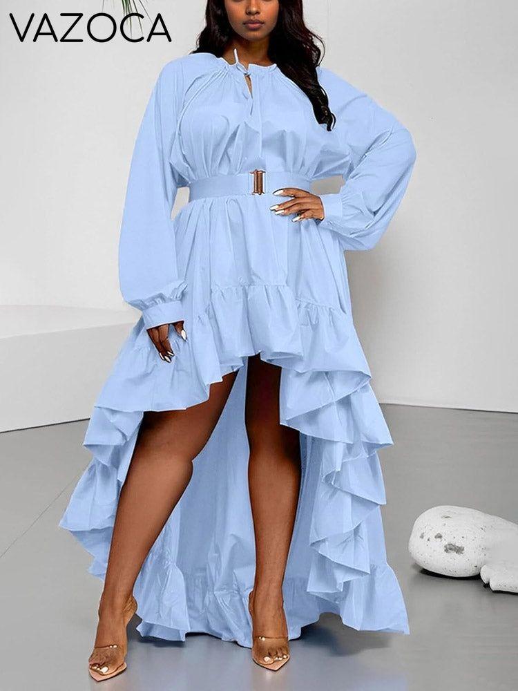 High-Low Ruffle Flowy Dress