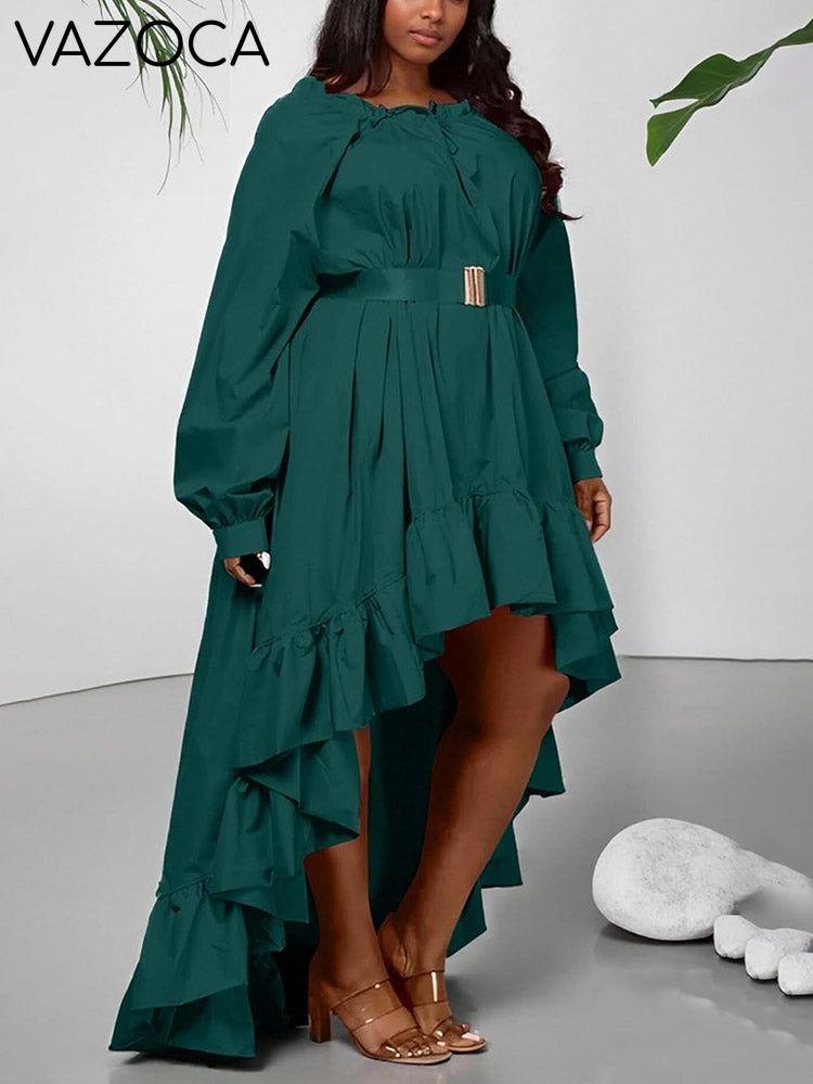 High-Low Ruffle Flowy Dress