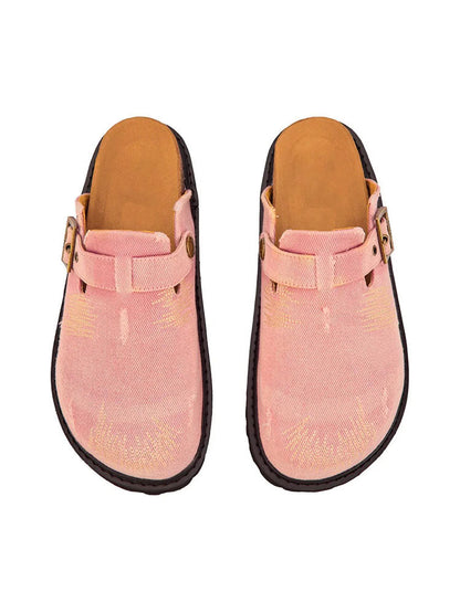 Buckle Denim Clogs