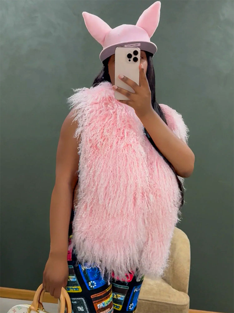 Mongolian Fur Halter Top