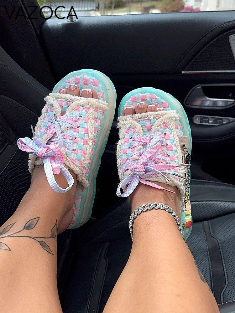 Checkered Racing Sandals Cotton Candy Checkered Sandals – VAZOCA