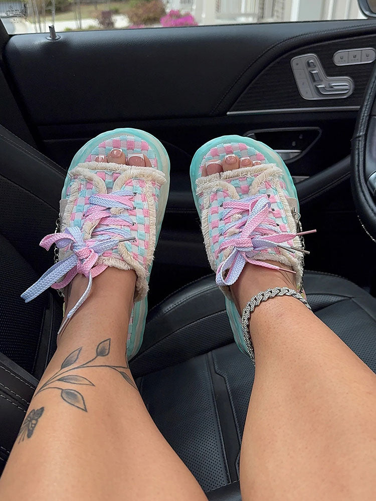 Cotton Candy Checkered Sandals