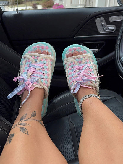 Cotton Candy Checkered Sandals