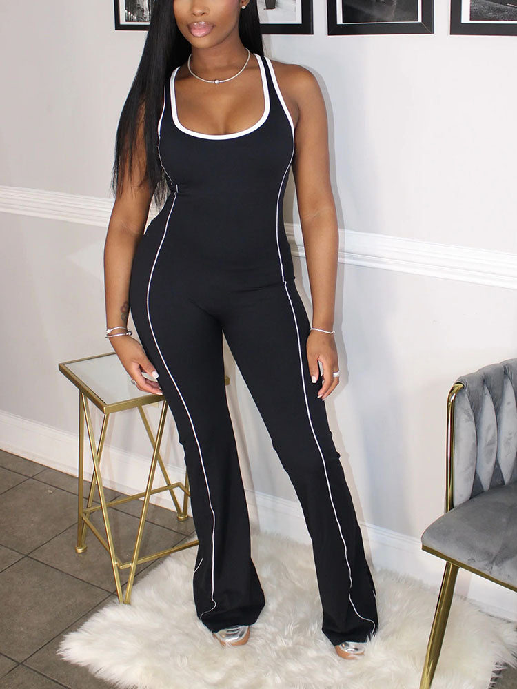 Gymfit Contrast Flared Jumpsuit