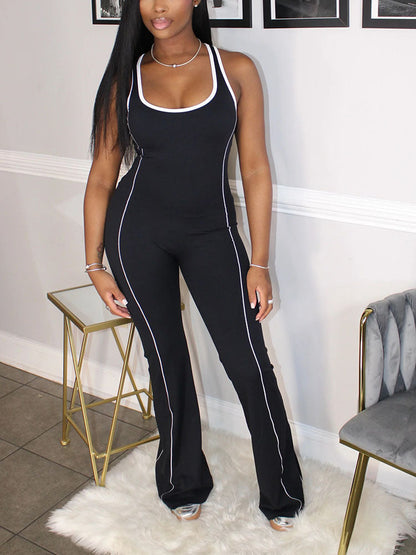 Gymfit Contrast Flared Jumpsuit