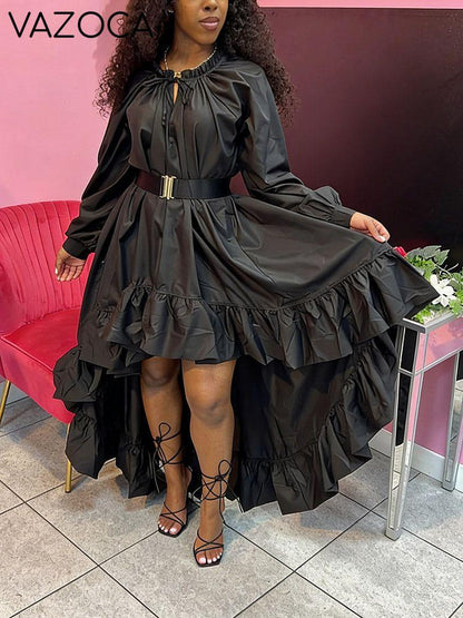 High-Low Ruffle Flowy Dress