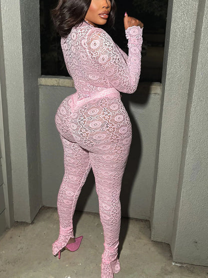 Statement Lace Bodysuit & Pants Set