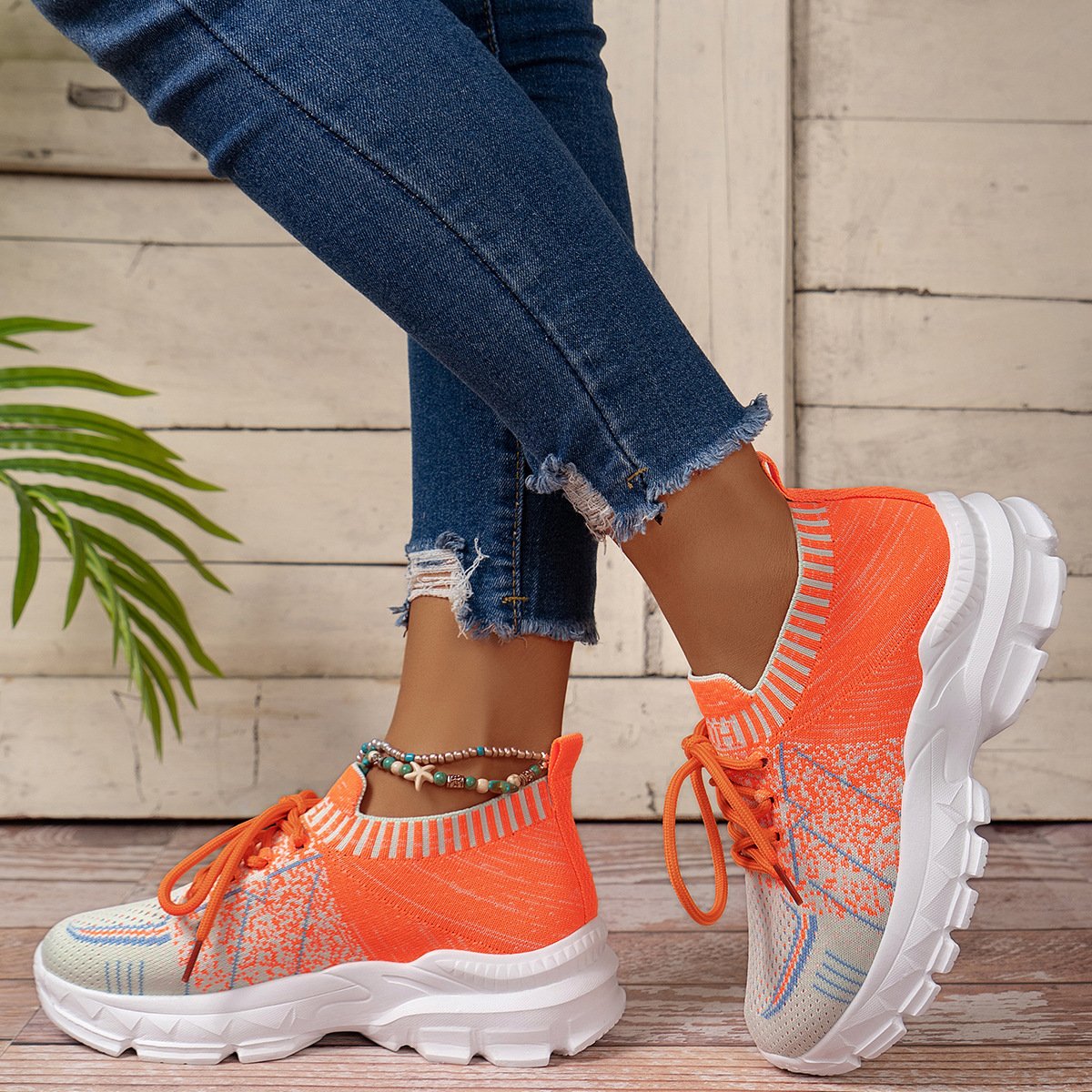 Women's Breathable Fly Woven Surface Lightweight Comfortable Casual Shoes