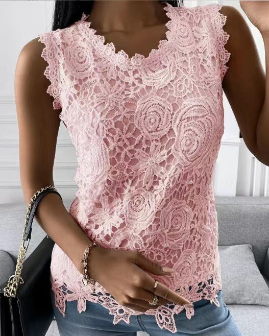 new lace vest Pink