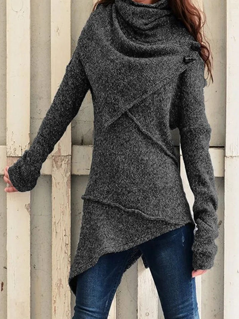 Long-sleeved sweater trench coat sweater coat Black