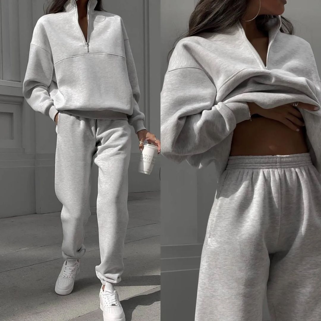 Sweatshirt and sweatpants two-piece suit