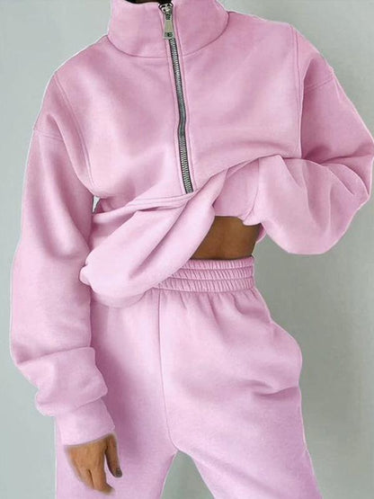 Sweatshirt and sweatpants two-piece suit Pink