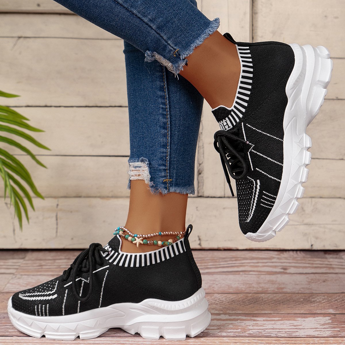 Women's Breathable Fly Woven Surface Lightweight Comfortable Casual Shoes