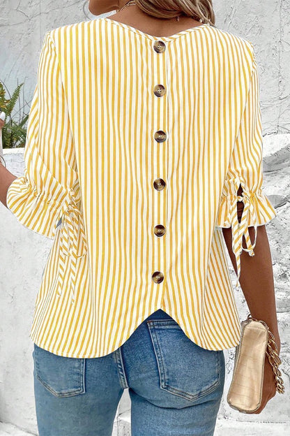 Striped button-down shirt Yellow