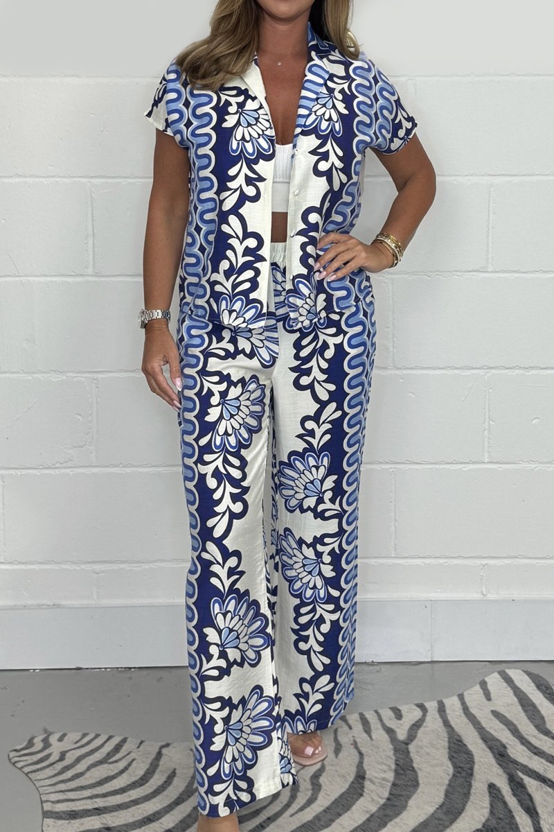 Women's Printed Shirt & Trouser Co-Ord