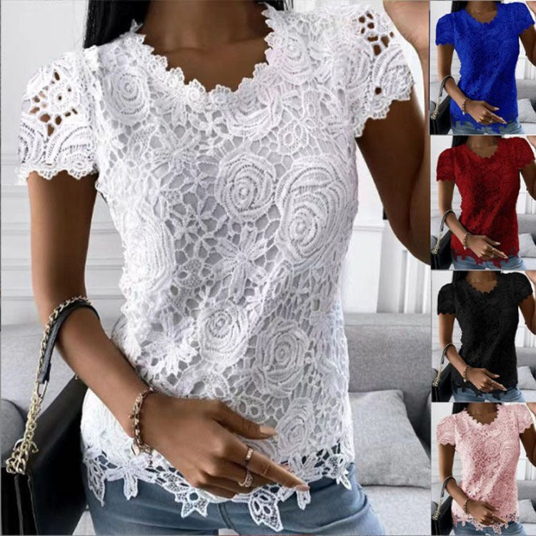 New lace short sleeve top