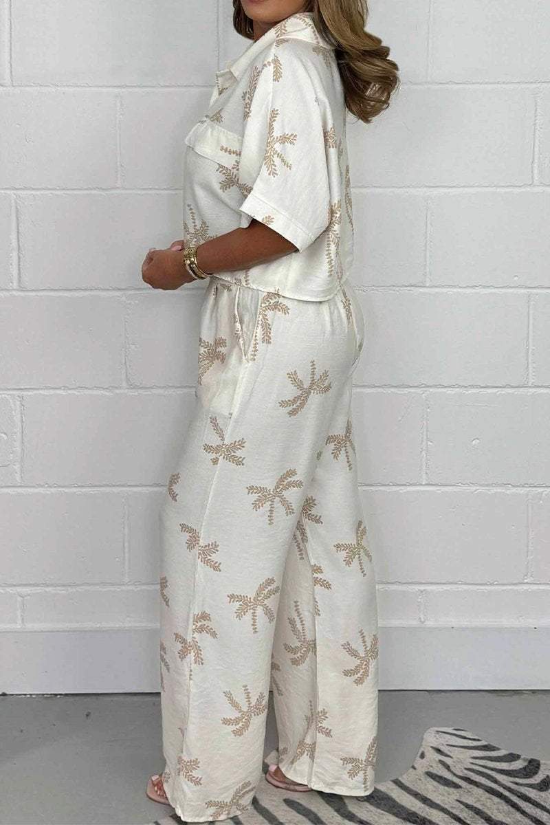 Women's Palm Tree Shirt & Trouser Co-Ord