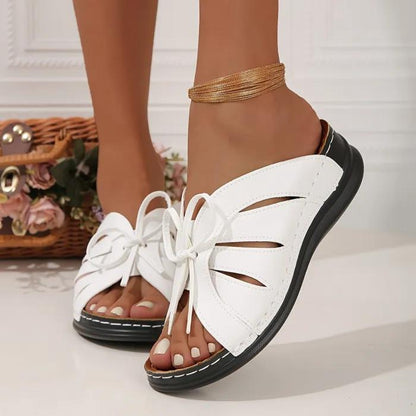 Women's Solid Color Platform Sandals Shoes White