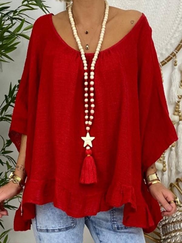 Women's Handmade Wooden String Pentagon Star Fringe Sweater Necklace