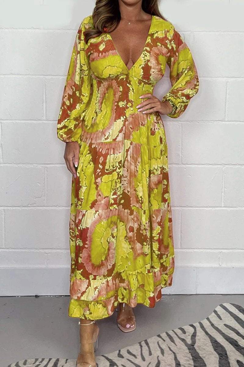 Casual printed dress Yellow