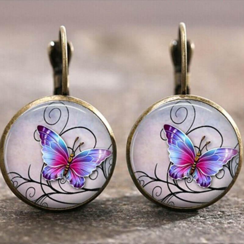 Butterfly Synthetic Cute Drop Earrings BronzeButterfly onesize