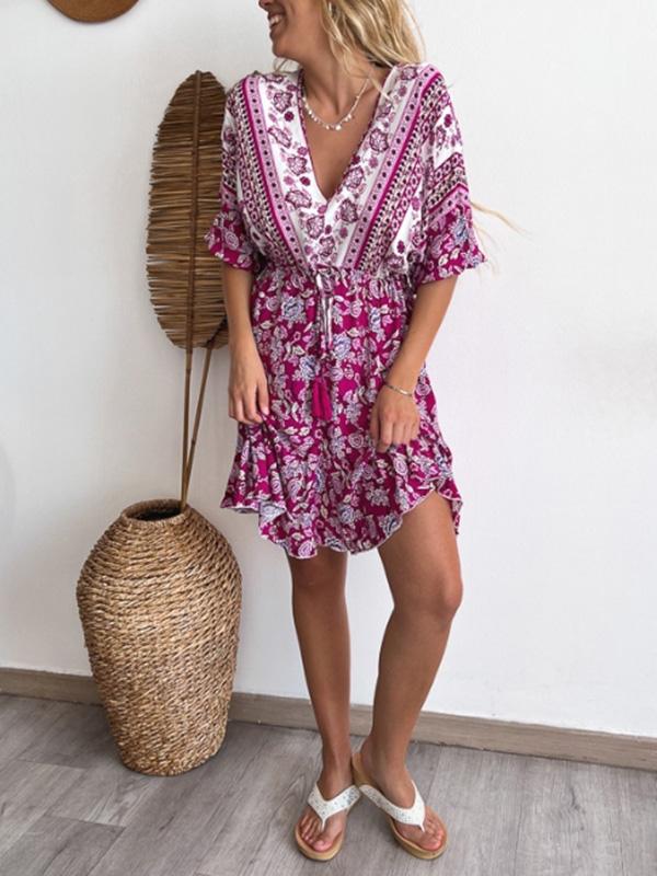 Women's Casual Resort Bohemian V-Neck Dress