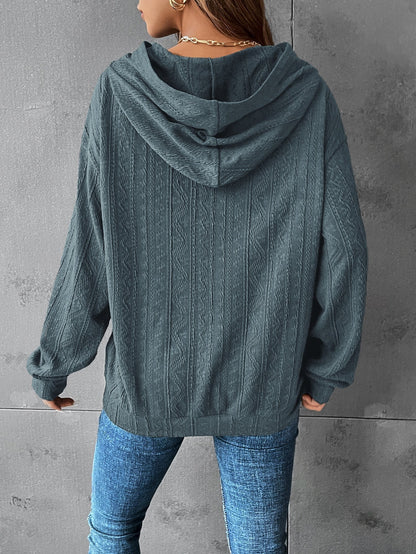 Solid Drop Shoulder Hoodie