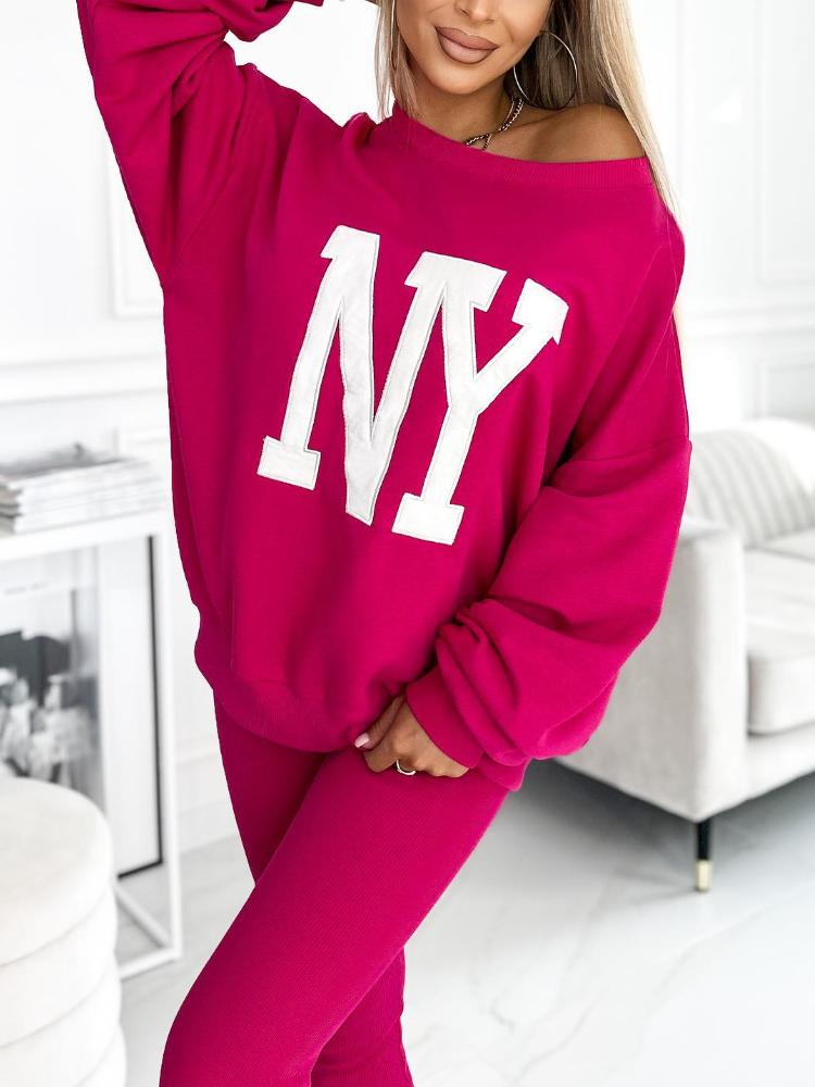 Women's Fashion NYC Sweatshirt and Lined Leggings Set