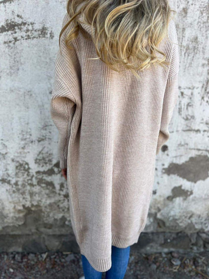 Hooded Knitted Long Cardigan Jacket