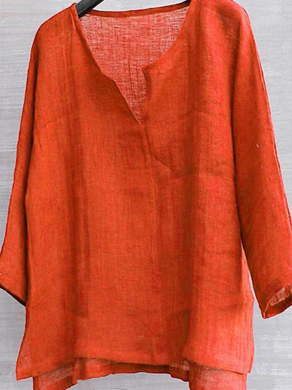 Linen Shirt Shirt Summer Shirt Beach Shirt orange