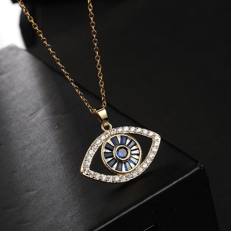 Colored Zircon Devil's Eye Necklace Color 3 one-size