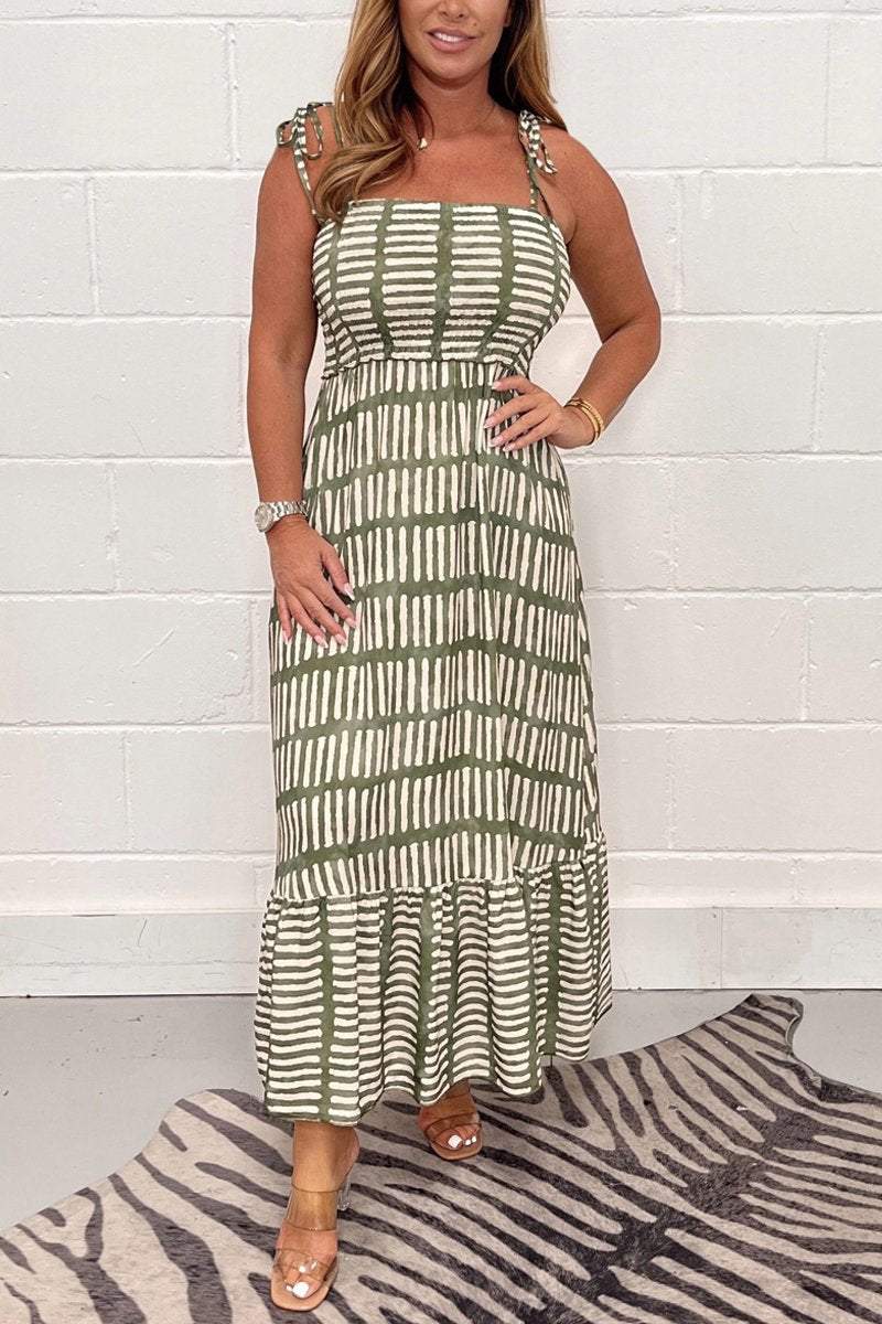 Women's Block Print Maxi Dress