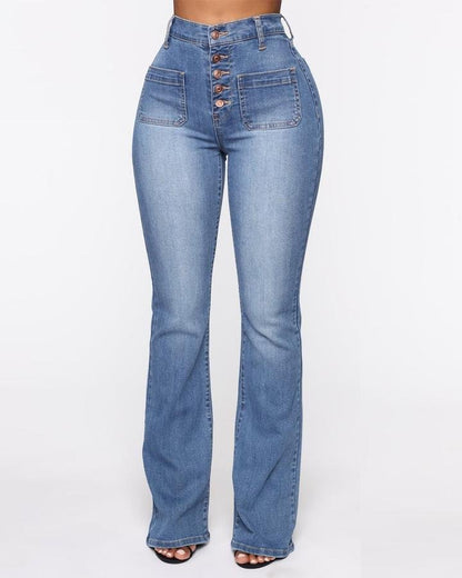 Women's Sculpting High Waist Flare Jeans Blue