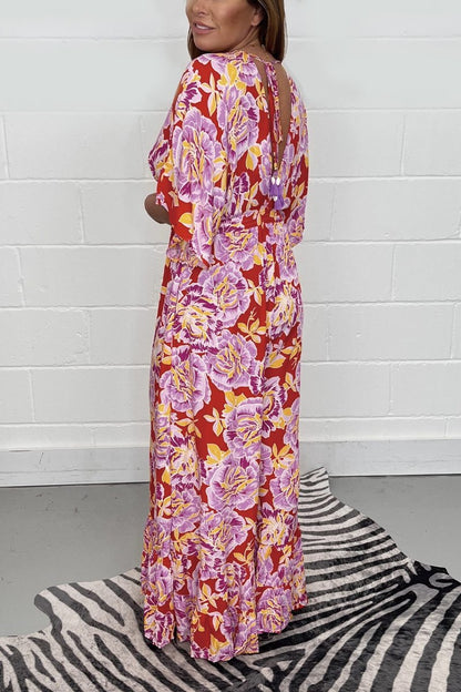 Floral Printed Wide Leg Jumpsuit