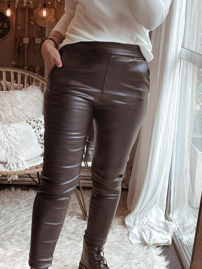 Stylish Glossy Leggings Black