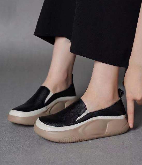 Women Fashion Platform Loafers Black