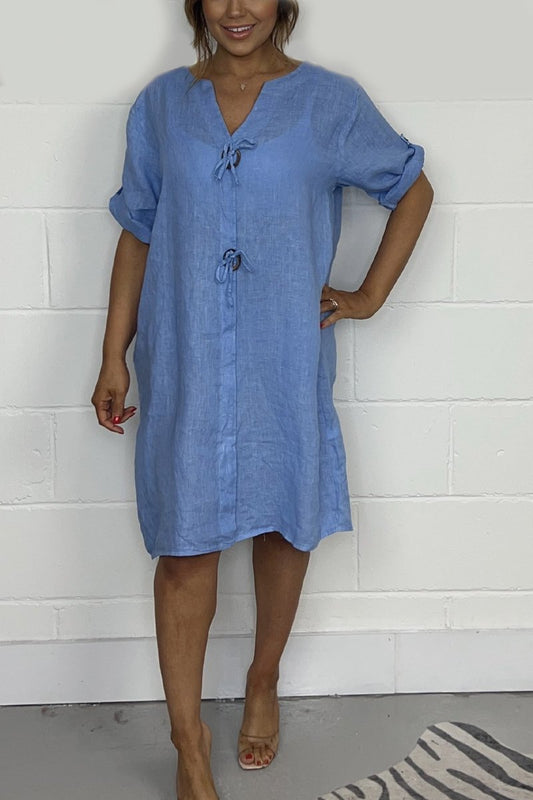 Women's Button Up Tunic Dress