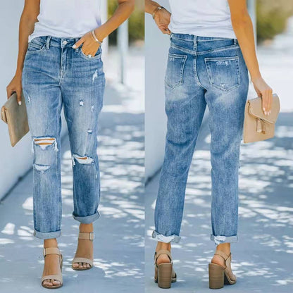 trendy ripped jeans