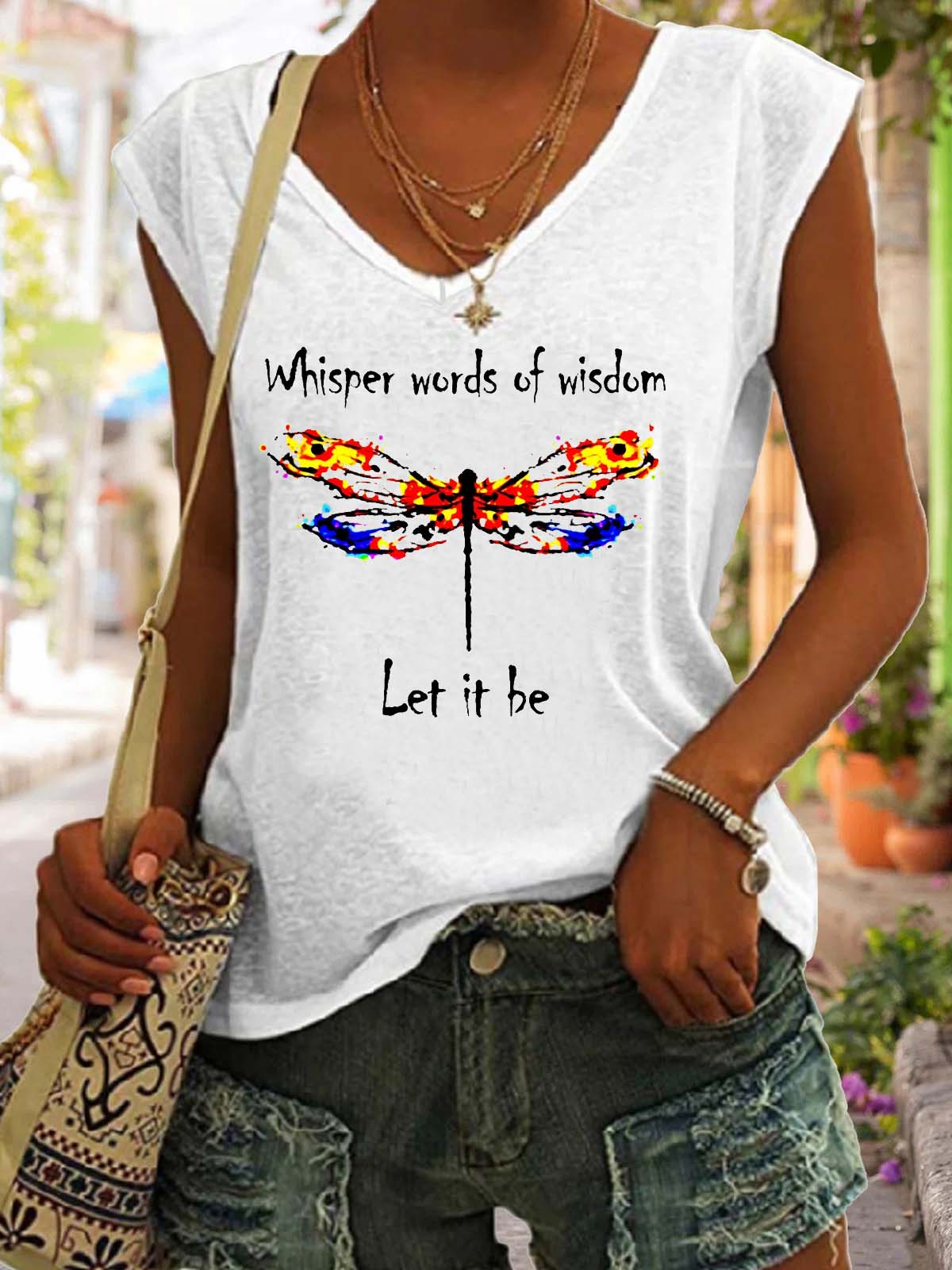 Whisper Words Of Wisdom Let It Be Vest White