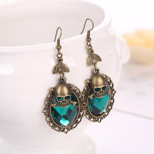 Skull Retro Earrings Color 1 one-size