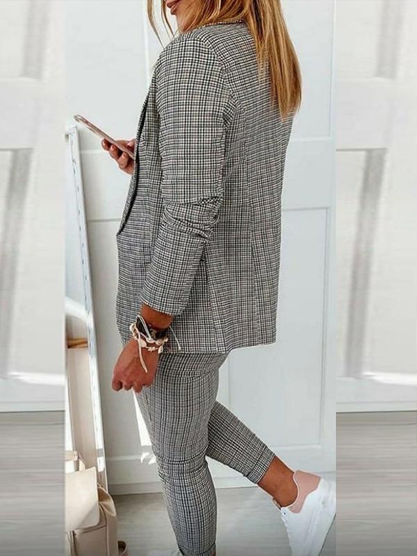 Women's Plaid Casual Suit Suit