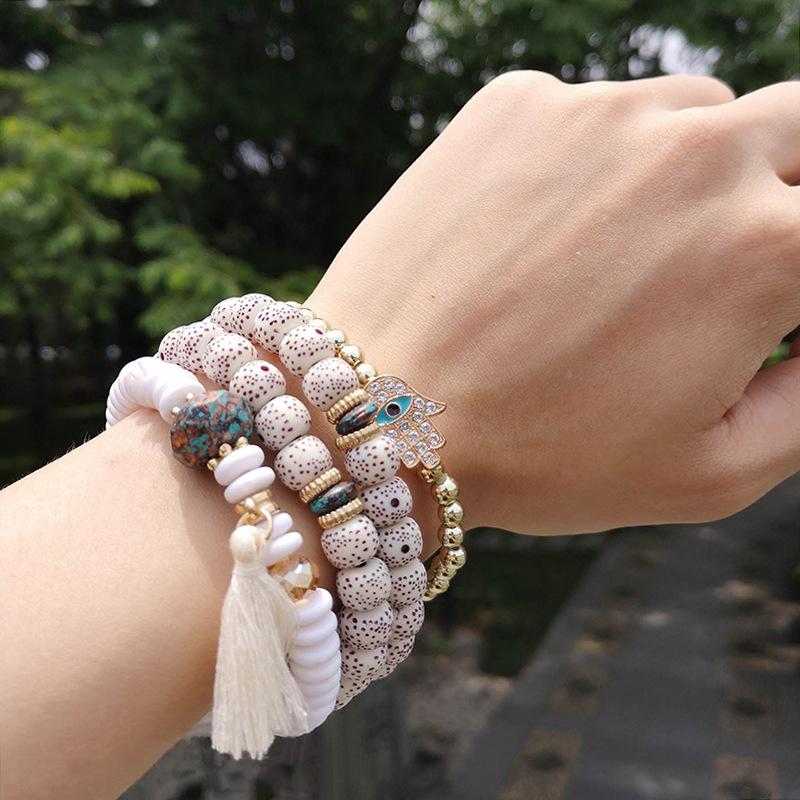 Bodhi Ethnic Style Multi-layered Bracelet White One Size