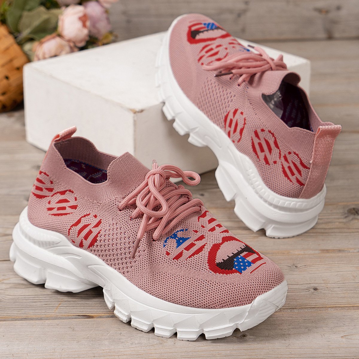 Women's Breathable Fly Woven Surface Lightweight Comfortable Casual Shoes