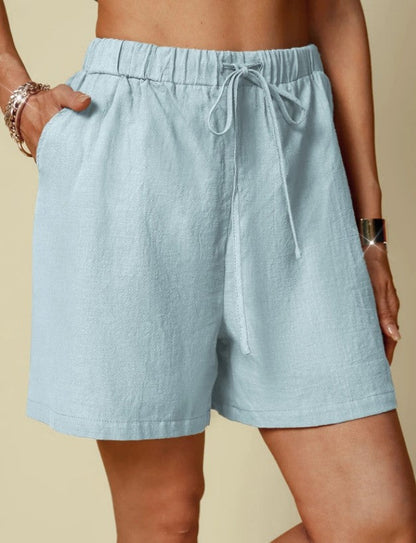 Casual Summer Cotton Loose Shorts Blue