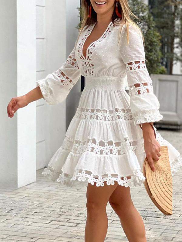 V-neck Cutout Airy Dress