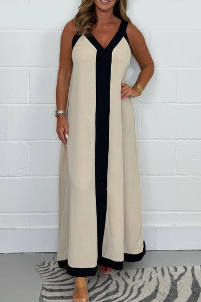 Women's Panelled Trim Maxi Dress