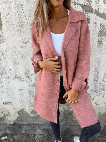 Casual Lapel Single-breasted Long Coat