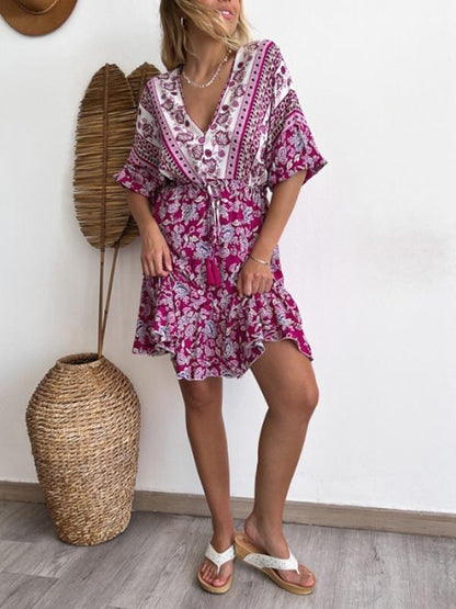 Women's Casual Resort Bohemian V-Neck Dress